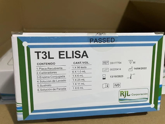 FT4 Kit d'essai Elisa Kit d'immunothérapie liée à l'enzyme Thyroxine libre Test quantitatif