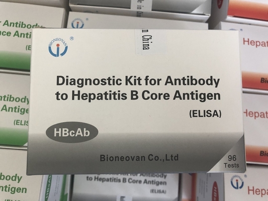 Vente à chaud Réactif diagnostique à usage humain Avec 96 tests d' anticorps Hbc HBcAb Kit Elisa