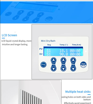 Incubateur de bain à sec de petite taille de 50 W pour les applications cliniques et hospitalières RT 5 C à 100 C