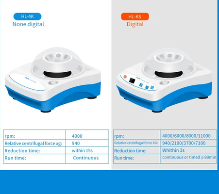 Mini centrifugeuse de laboratoire portable 6/8 tubes 4000 tours par minute CE certifié Conception compacte en plastique et en métal Idéal pour la recherche dans les petits laboratoires