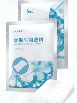 Pansement biologique stérilisé par irradiation gamma pour la cicatrisation humide des plaies avec une durée de conservation de 3 ans